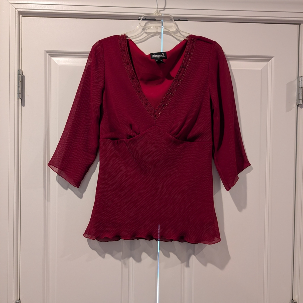 Burgundy Women Top by Imoga